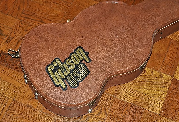 Gibson SG Hardshell Case Brown with Pink Plush Interior Shroud 1990s Good Condition