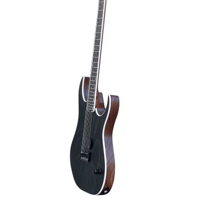 10S HuYang (Mega Soul) Single Humbucker Baritone – HYMM Custom Electric Guitar - Satin Black image 11