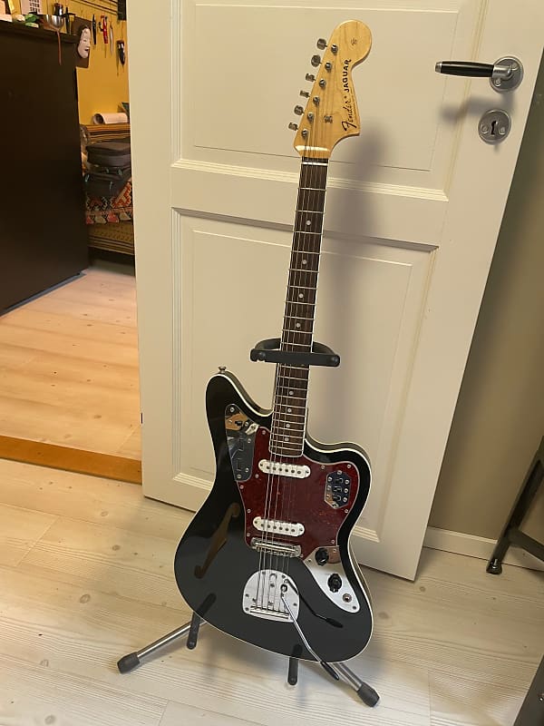 Fender Jaguar Special Edition Thinline Black Semi Hollow Body Electric Guitar –Fender 50th Anniversary- MIJ 2012 - lacquer image 1