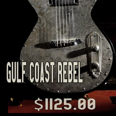 Postal Gulf Coast Rebel Metal Top Engraved Sterling Silver Plate Armstrong P90 Bucker Hardtail image 1
