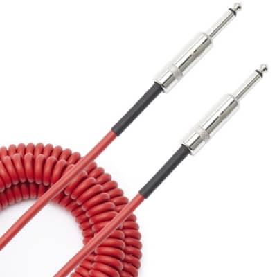 Planet Waves Custom Series Coiled Instrument Cable - 30' Red image 1