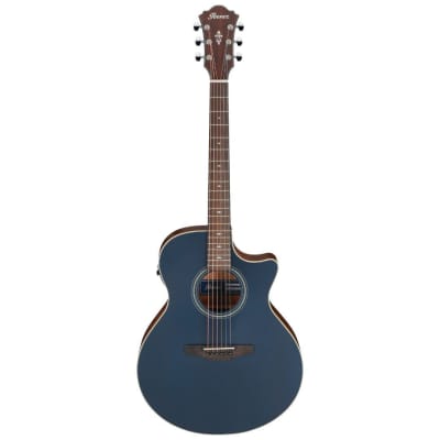 Ibanez AE100DBF Grand Auditorium Acoustic-Electric Guitar Dark Tide Blue Flat for sale