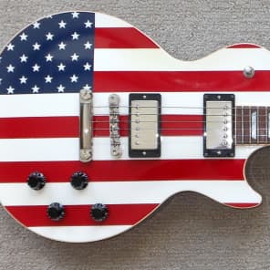 2001 Gibson Les Paul Stars & Stripes Red White Blue American Flag Electric Guitar & Case #17 image 3