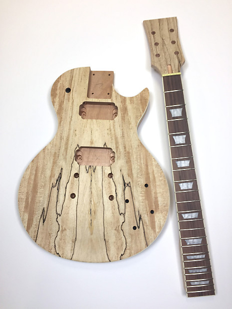 DIY Les Paul Spalted Maple Unfinished Electric Guitar Kit