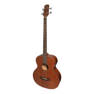 Martinez 'Natural Series' Left Handed Solid Mahogany Top Acoustic-Electric Bass Guitar (Open Pore) for sale