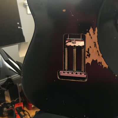 David Gilmour Inspired Replica Stratocaster Relic Aged Black Strat Partscaster image 7