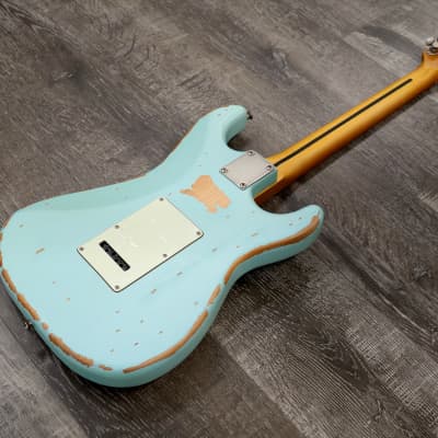AIO S3 Left Handed Electric Guitar - Relic Sonic Blue (Maple Fingerboard) w/Gator Hard Case image 14