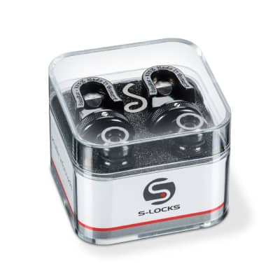 Schaller SCH14010401 S-Lock Strap Locks (2 pieces), Black for sale