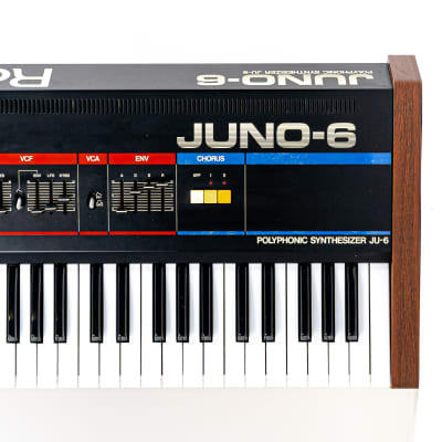 1983 Roland Juno-6 61-Key Polyphonic Analog Synthesizer with Hardshell Case image 2