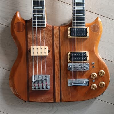 Hoyer Double Neck Bass and Guitar 1970s - Natural image 4