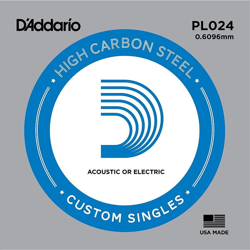 Cuerda suelta D´Addario PL024 plana para eléctrica y acústica image 1