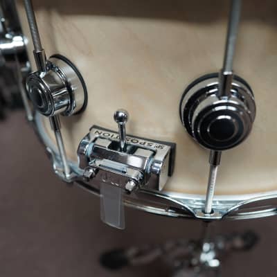 DW USA Collectors Series - Twisted Pure Maple Natural Satin Oil - 6.5 x 14" Snare Drum w/ Chrome Hardware (2023) image 2