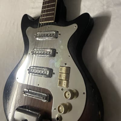 Kingston Hound Dog Taylor 3 Pickup Electric Guitar MIJ Japan 1960s - Sunburst image 4