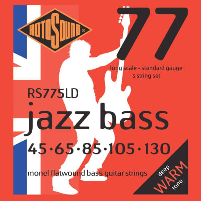 Rotosound RS775LD Monel Flatwound Bass Guitar Strings 45-130