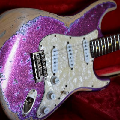 Fender American Stratocaster Magenta Sparkle Heavy Relic Custom Shop Texas Specials image 3