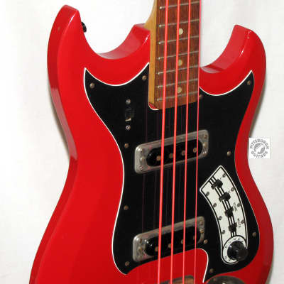 1964 Hagstrom HII B / F-400, Red, with Pro Set Up, Gig Bag, and Red Strings! image 17