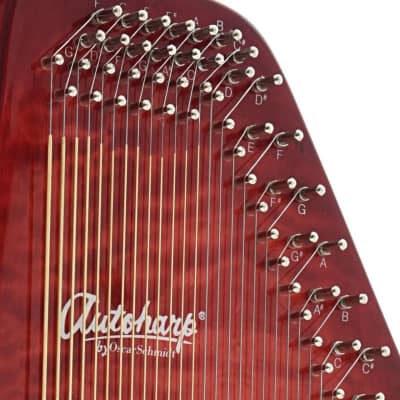 Oscar Schmidt OS21CQTR Classic 21-Chord Autoharp, Quilted Transparent Red image 3
