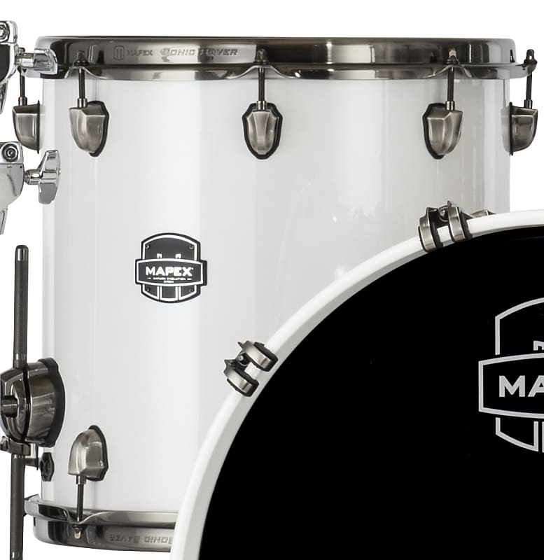 Mapex Saturn Evolution 16x14" Polar White Lacquer w/Black Reverb