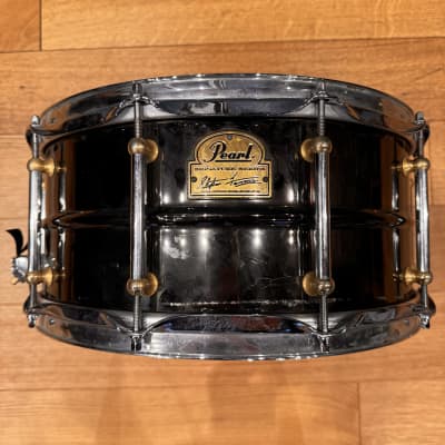 Pearl SF1465 14x6.5" Steve Ferrone Signature Brass Snare Drum with Brass Hardware 2000s - Black Nickel Over Brass image 1