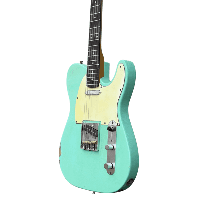 10S iCC/T Vintage 50s Tele Electric Guitar Relic Surf Green image 10