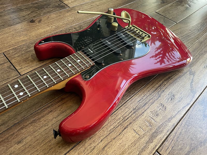 Vintage 1993 Charvel by Jackson CST-070 Super Strat Electric Guitar Active  Pickups Transparent Red