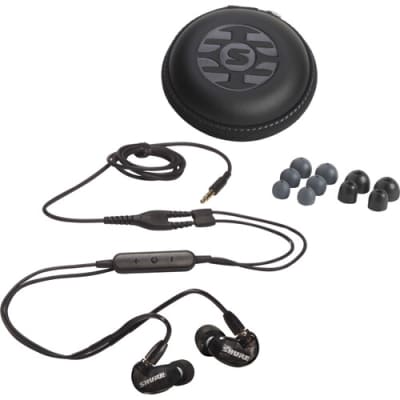 Shure SE215DY+UNI Wired In-Ear Monitors with Mic & Remote 2022 - Present - Black image 3