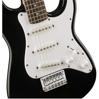 Squier Mini Stratocaster Electric Guitar SSS Strat Laurel Fingerboard Black image 3