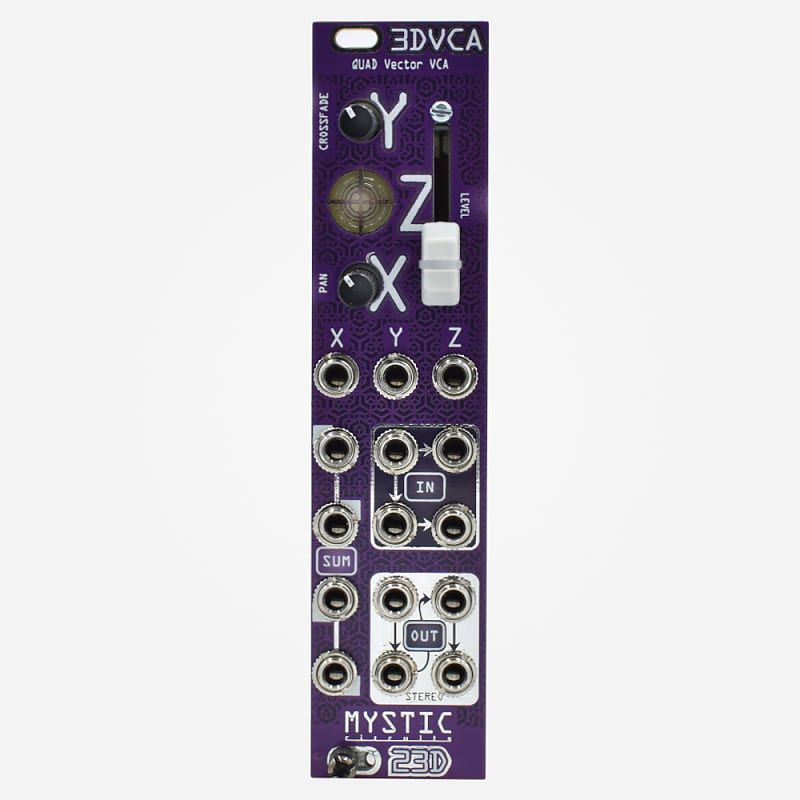 Mystic Circuits 3DVCA Eurorack Quad VCA, Stereo Crossfader, Reverb