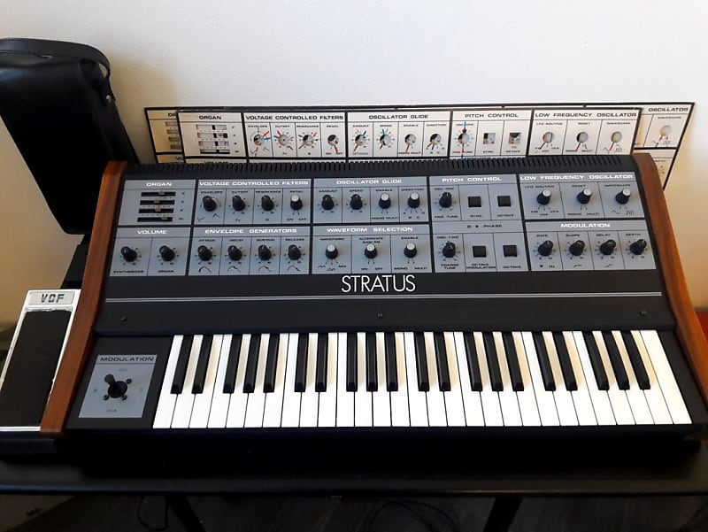 mint CRUMAR  STRATUS vintage polyphonic analog synthesizer + rare accessories image 1