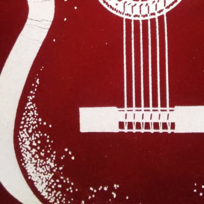 Vintage Yamaha Guitar Banner 1960's Red Velvet image 5