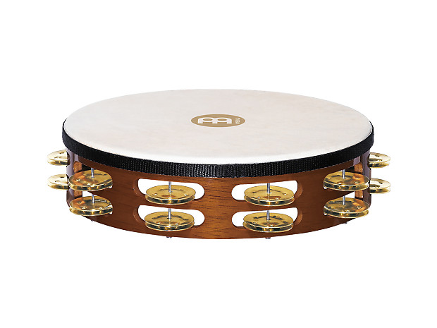 Meinl TAH2B-AB 10" Traditional Wood Tambourine  w/ Double Row Brass Jingles image 1