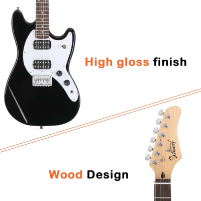 Glarry GMF Electric Guitar Laurel Wood Fingerboard HH Pickup - Black image 6