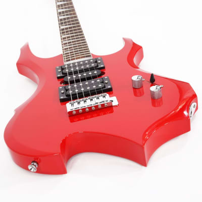 Glarry Flame Shaped Electric Guitar with 20W Electric Guitar Sound HSH Pickup Novice Guita - Red image 4