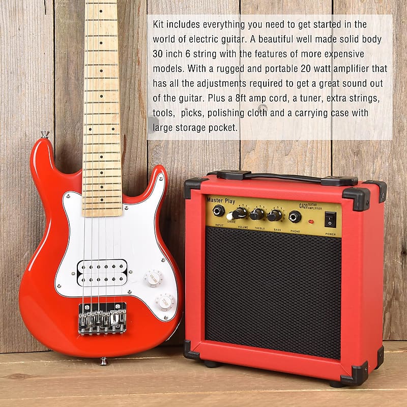 Winzz 30 Pollici Mini Chitarra Elettrica Bambini Tastiera in Acero Chitarra  Elettrica per Principianti con Amplificatore, Colore Rosso… : :  Strumenti Musicali