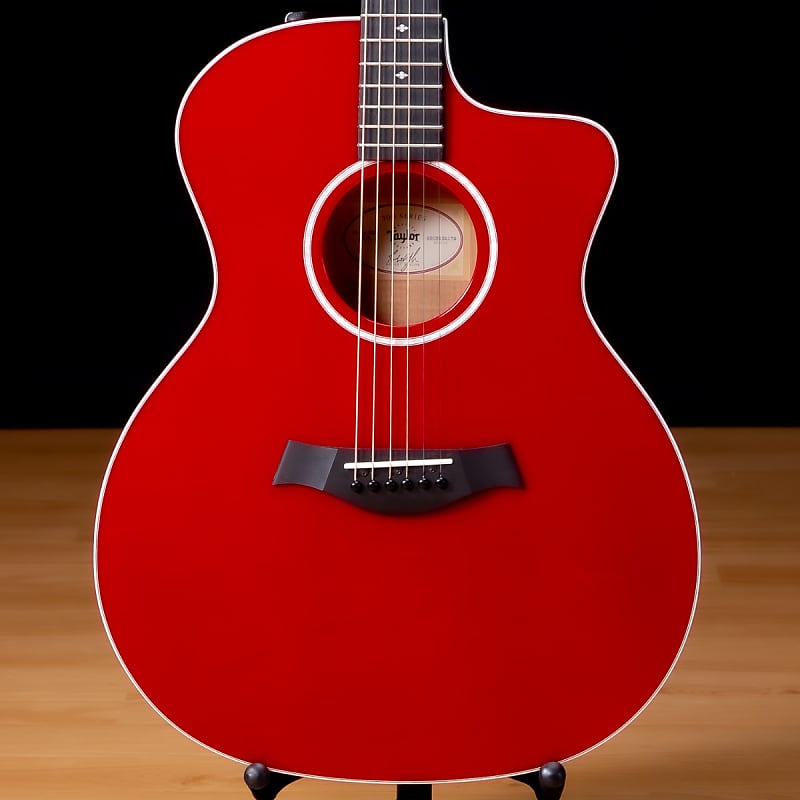 Taylor 214ce-RED DLX Acoustic-Electric Guitar - Maroon SN 2203132172
