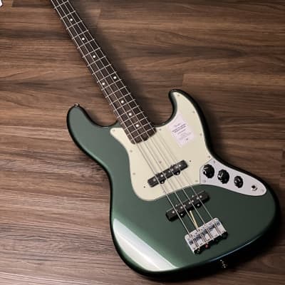 Fender Japan Traditional II 60s Jazz Bass Guitar with RW FB in Aged Sherwood Green Metallic for sale