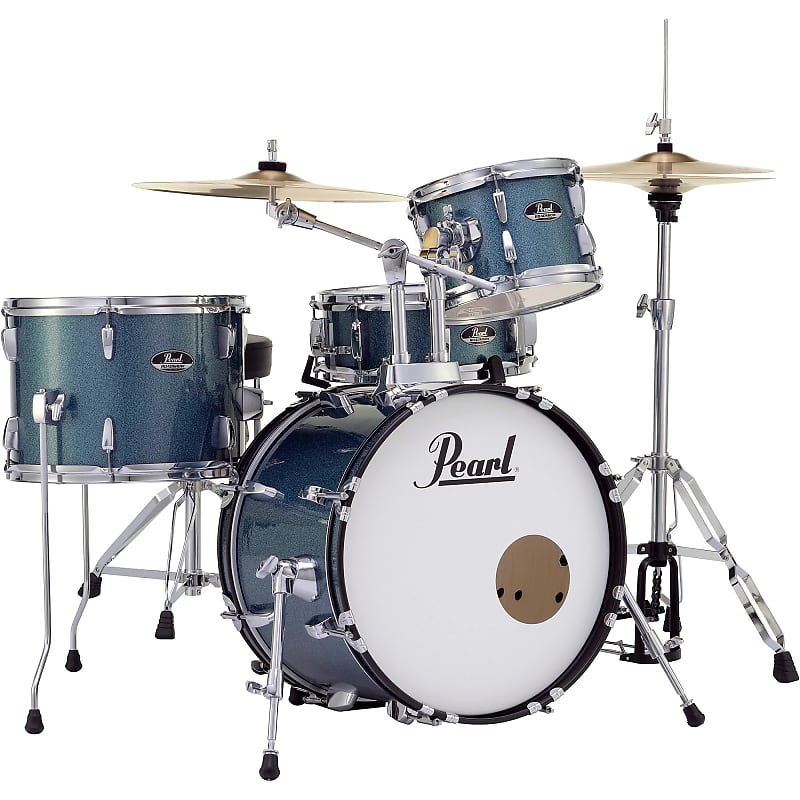 Pearl Road Show 4-Piece Drum Set with Cymbals and Hardware - Aqua Blue Glitter image 1
