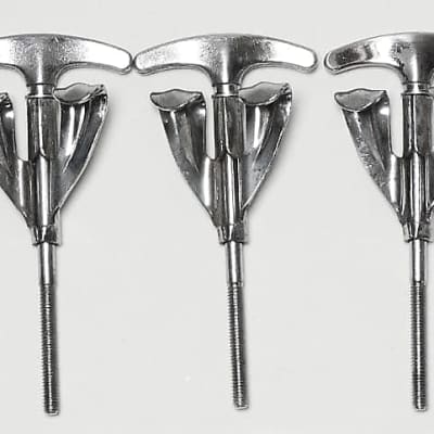 Set of (20) Ludwig Bass Drum Tension Rods & (20) Claws, Chrome - 1960's / ALL STRAIGHT image 13
