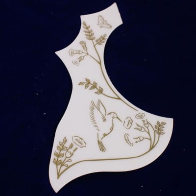 Left-Handed Hummingbird Style Acoustic Guitar Pickguard ,Style-2, White