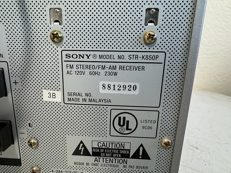 Sony STR K850P Receiver 5 good