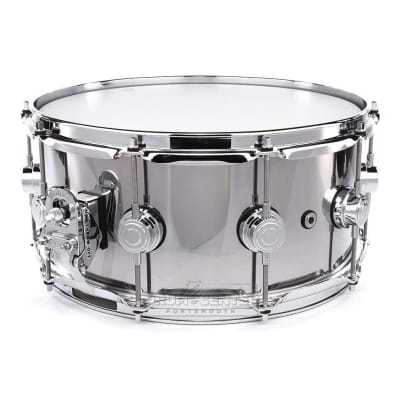 DW Collectors Stainless Steel Snare Drum 14x6.5 Chrome Hw image 2