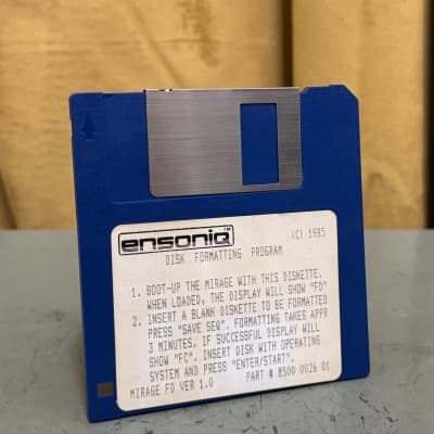 Ensoniq Disk Formatting program for Mirage 1980s