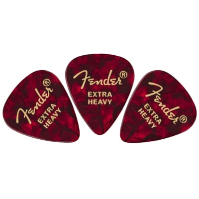 Fender Premium Celluloid 351 Shape Guitar Picks, Extra Heavy, Red Moto, 12-Pack image 2