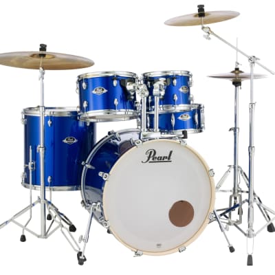 Pearl Export 5-Piece 22" Fusion Drum Kit with Hardware and Sabian Cymbal Pack - High Voltage Blue image 3