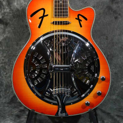 Fender FR-50ce Resonator Electric Cherry Burst w/ Hardshell Case for sale