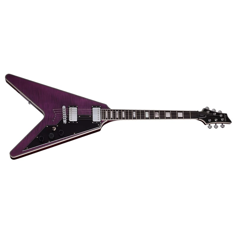 Schecter V-1 Custom Trans Purple Electric Guitar V1 image 1