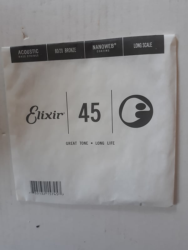 Elixir .045 acoustic 80/20 bronze long scale single bass Reverb