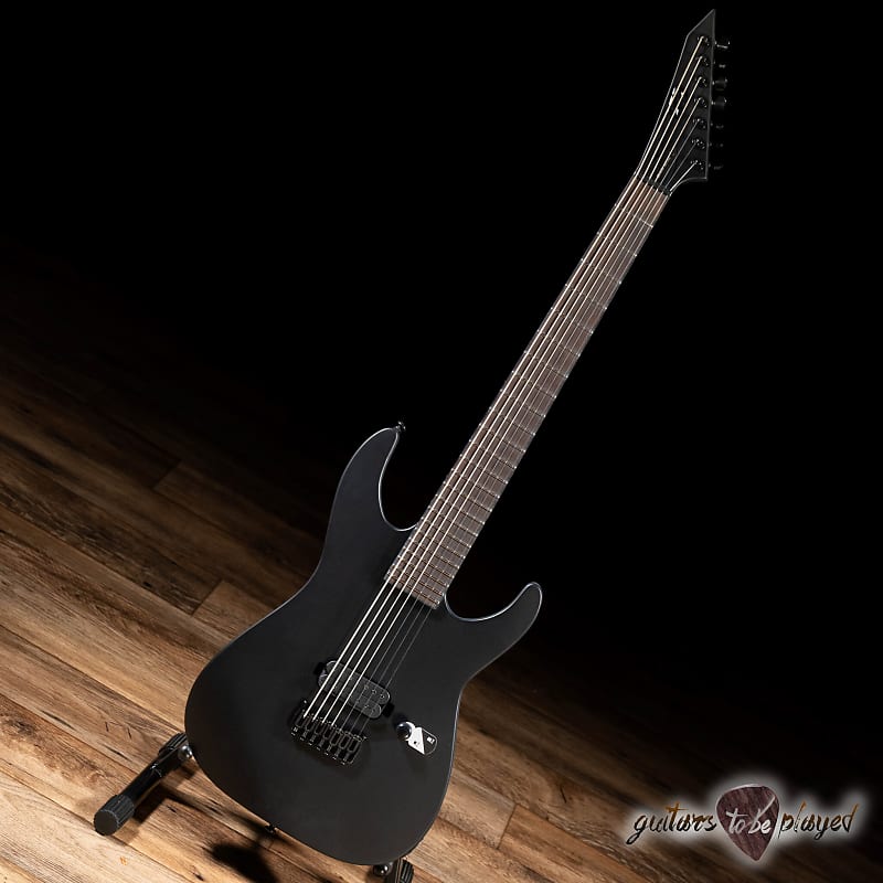 ESP LTD M-7HT Baritone Black Metal 7-String Guitar – Black Satin (M-7BHT) image 1