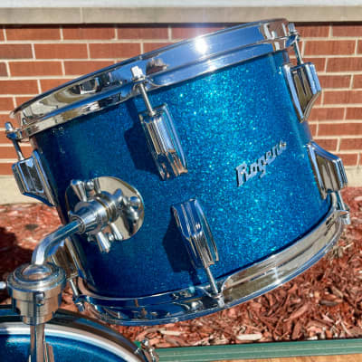 1960s Rogers Holiday Drum Set Blue Sparkle 20/12/14 image 8