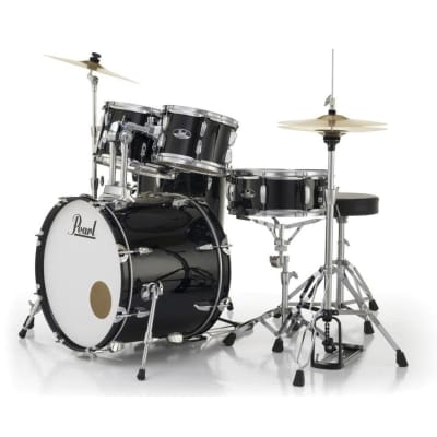 Pearl Roadshow 5pc Drum Set w/Hardware & Cymbals Jet Black image 6